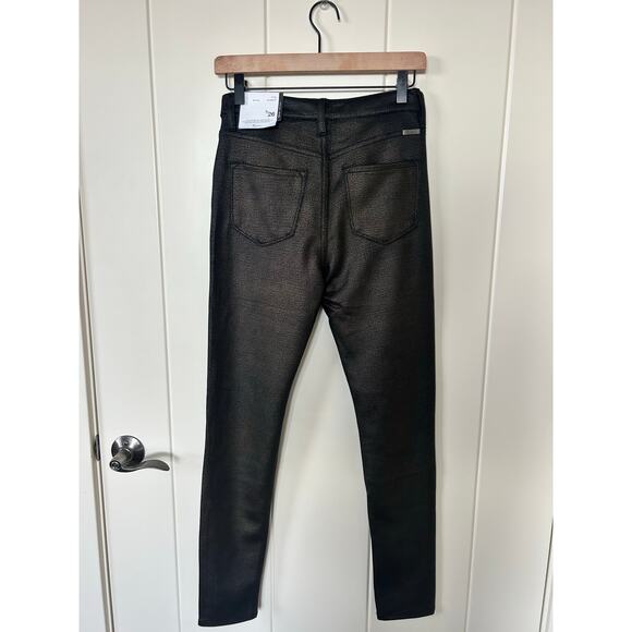 Kancan Carly Ultra High Rise Faux Leather Super Skinny Black Pants Size 5/26 - Picture 2 of 9